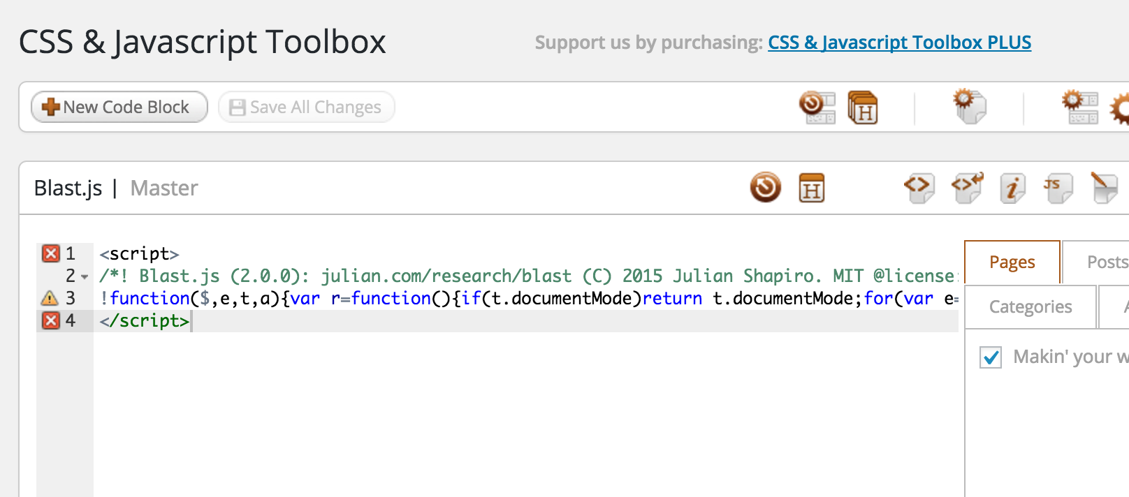 Javascript Toolbox Screenshot