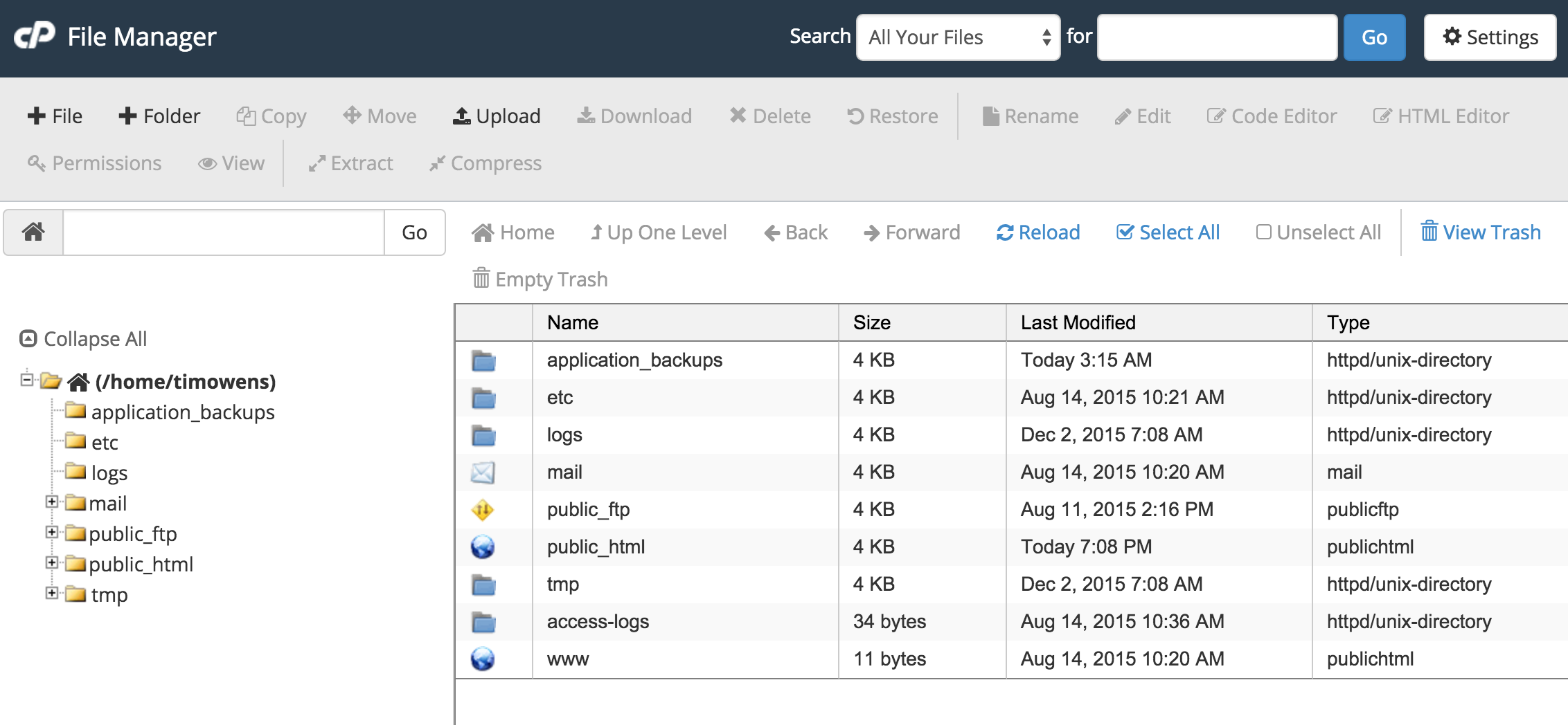 Folder Structures in cPanel