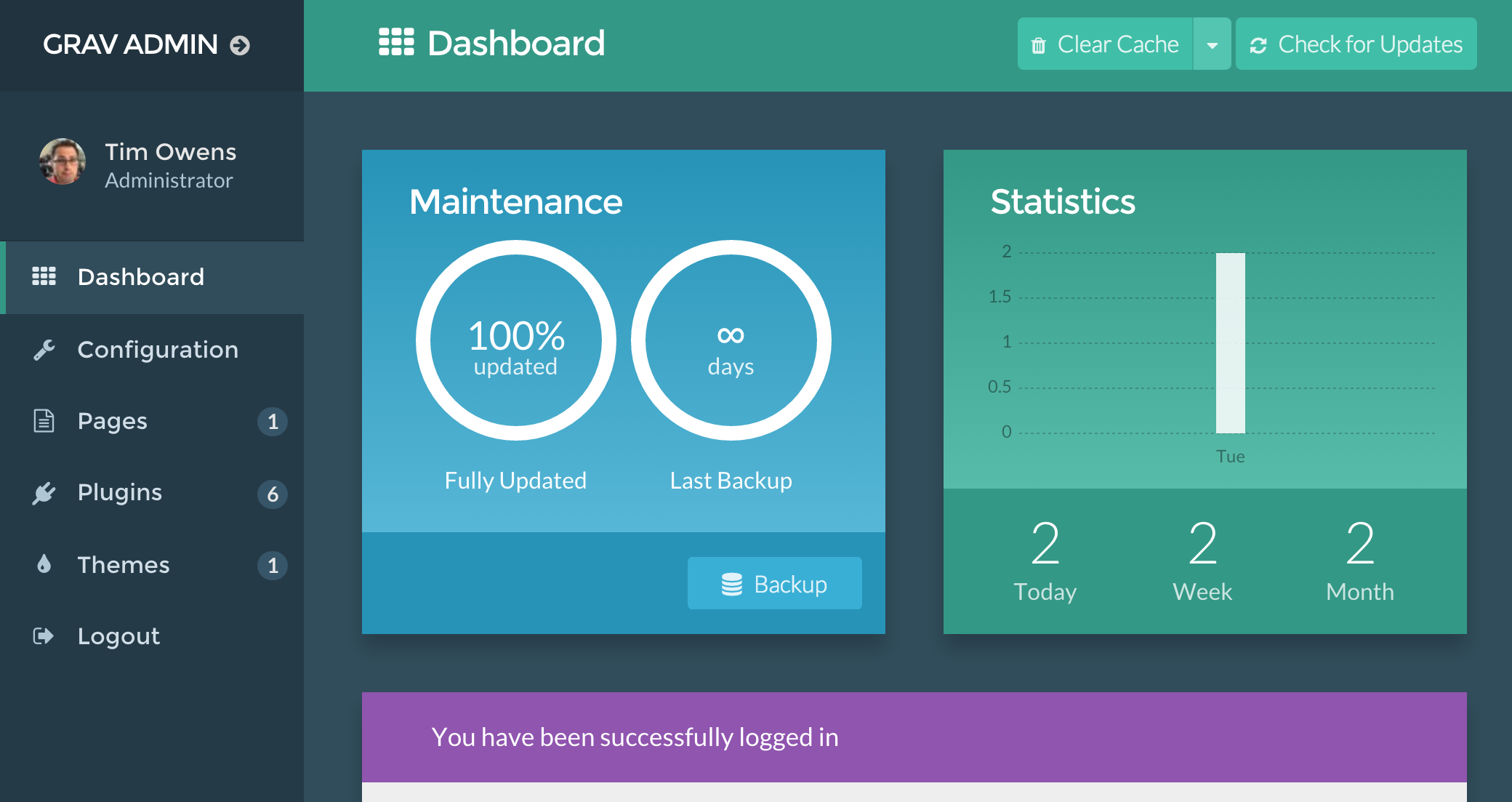 Grav Admin Interface