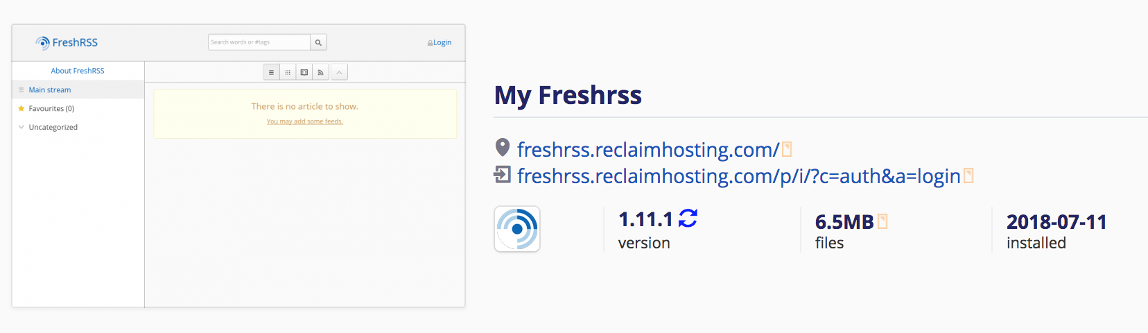 RSS is Not Dead: FreshRSS in Installatron
