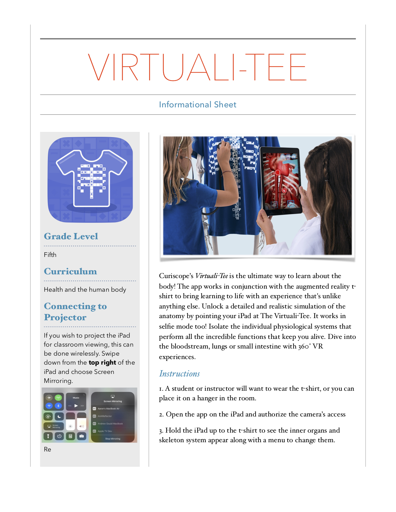 Virtuali-Tee Instructional Sheet