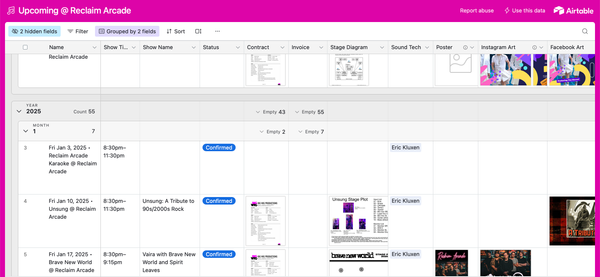 Booking Bands with Airtable